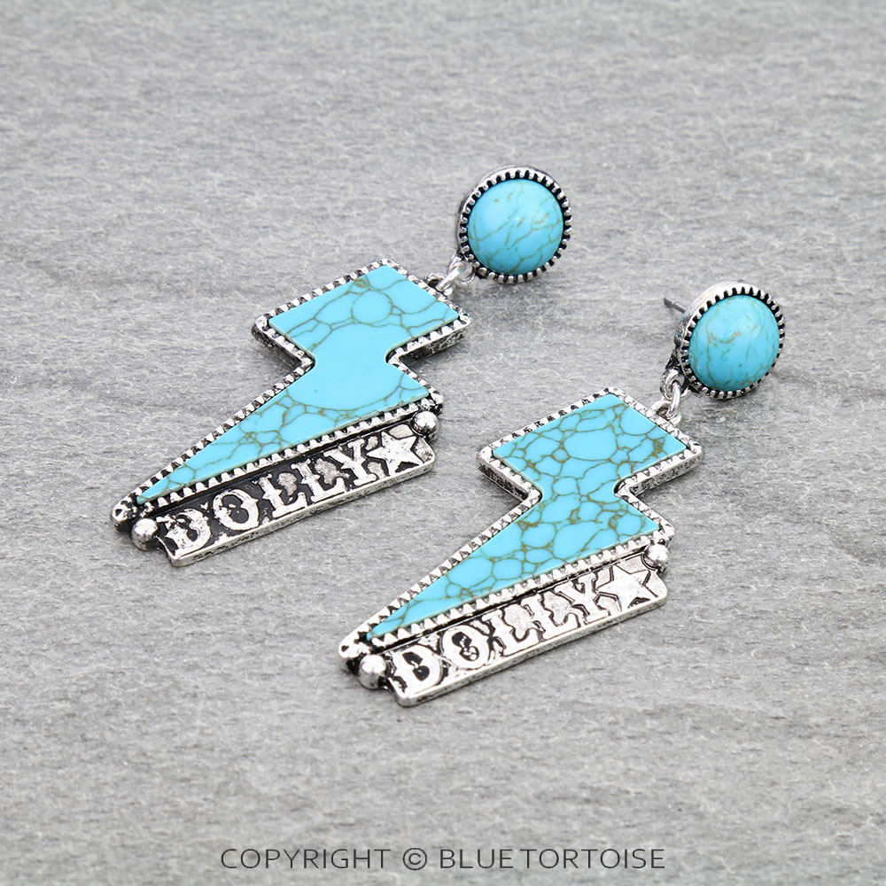 Western Dolly Thunder Stone Stud Earrings