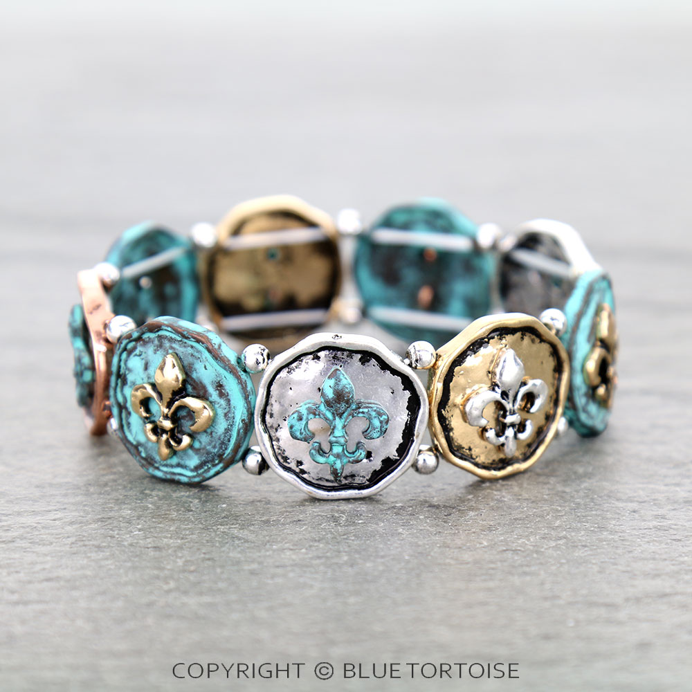 Western Fleur De Lis Stretch Bracelet