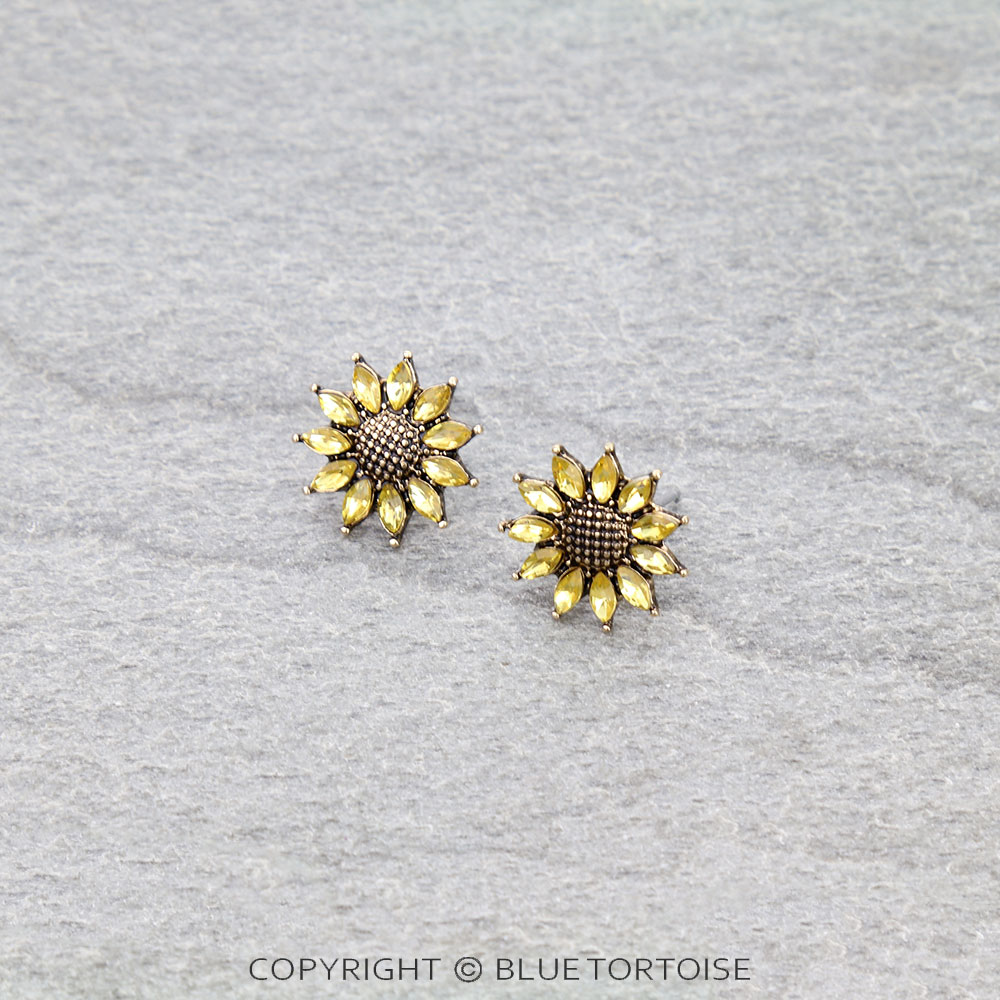 Western Sunflower Stud Earrings