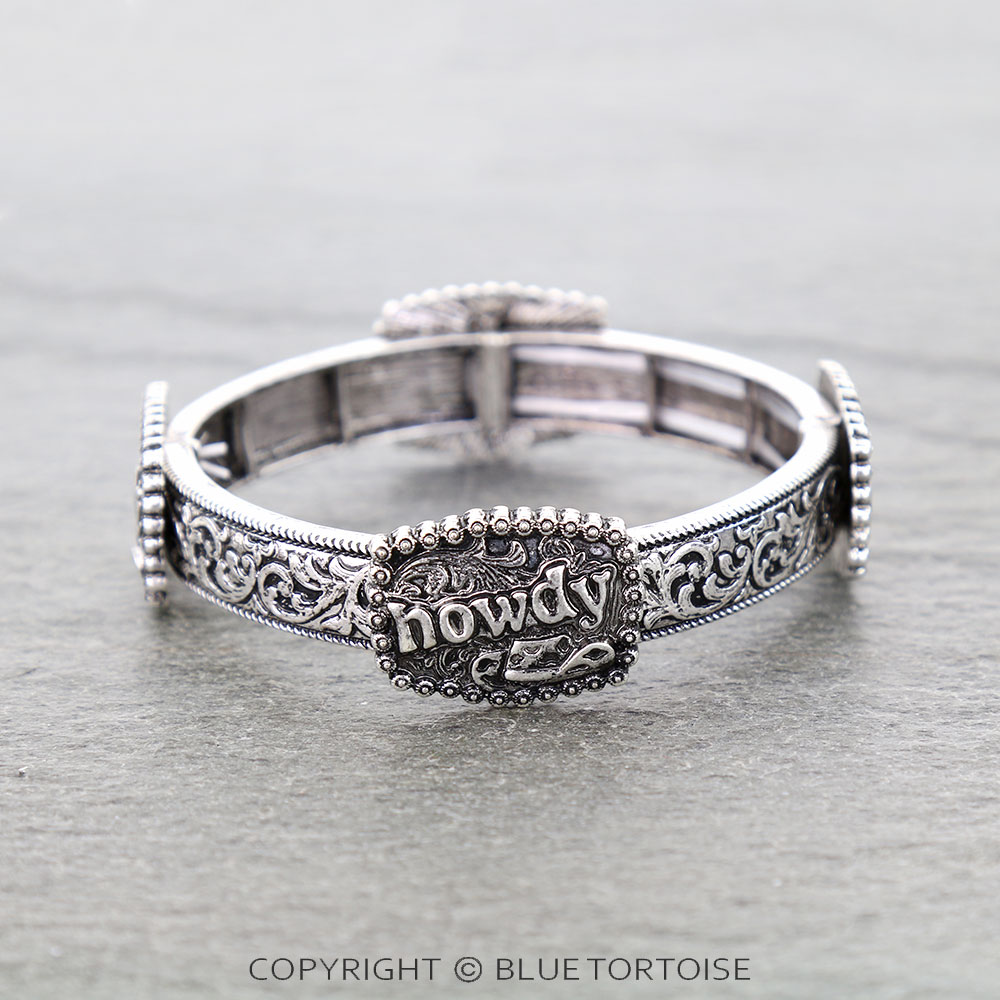 Western Howdy Filigree Stretch Bracelet