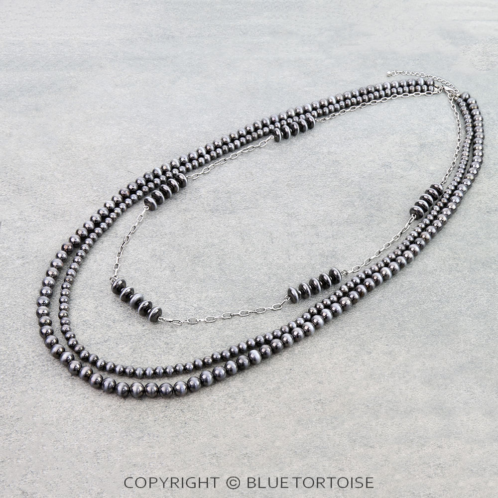 3Row Navajo Style Pearl Necklace