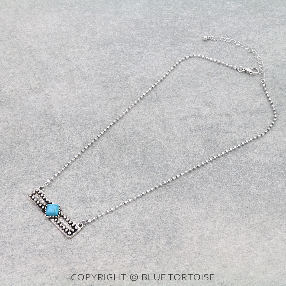 Western Bar Stone Necklace