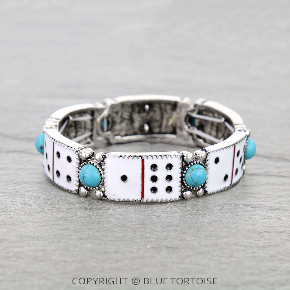 Dice Enamel Stretch Bracelet