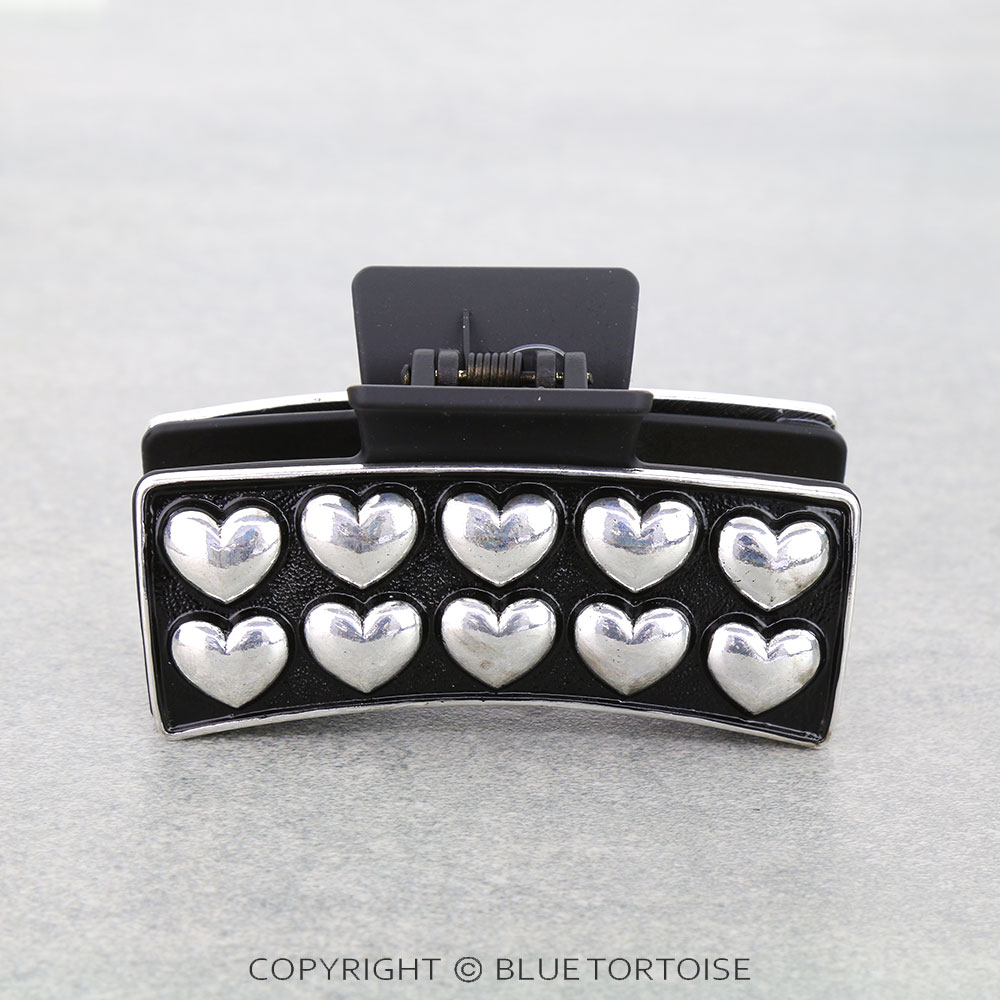 Western Double Heart Bubble Hair Claw Clip - Image 2