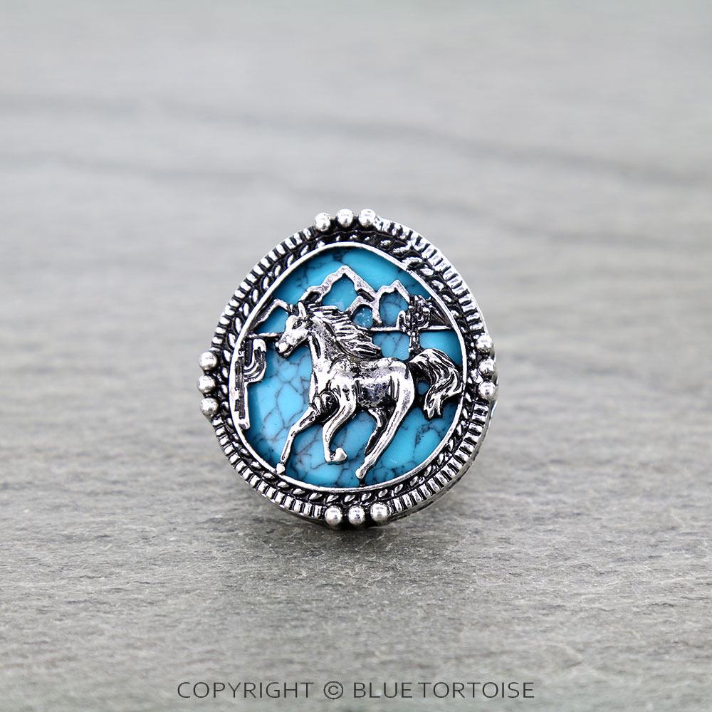 Western Horse Cutout Round Stretch Ring