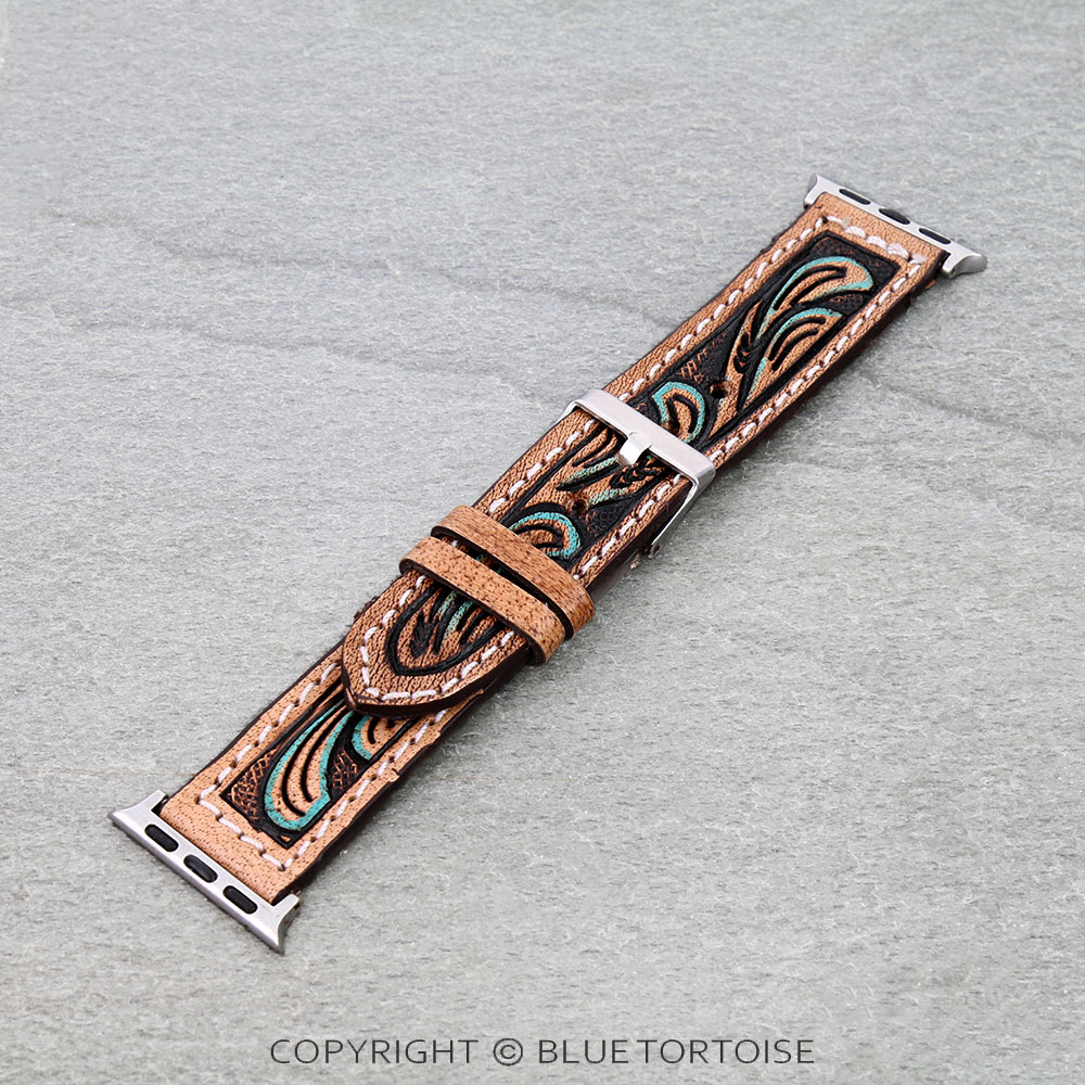 Large Western Style Genuine Leather Apple Watch Band