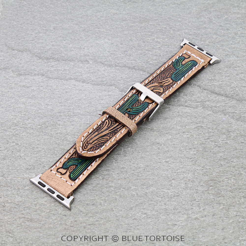 Large Western Style Genuine Leather Apple Watch Band