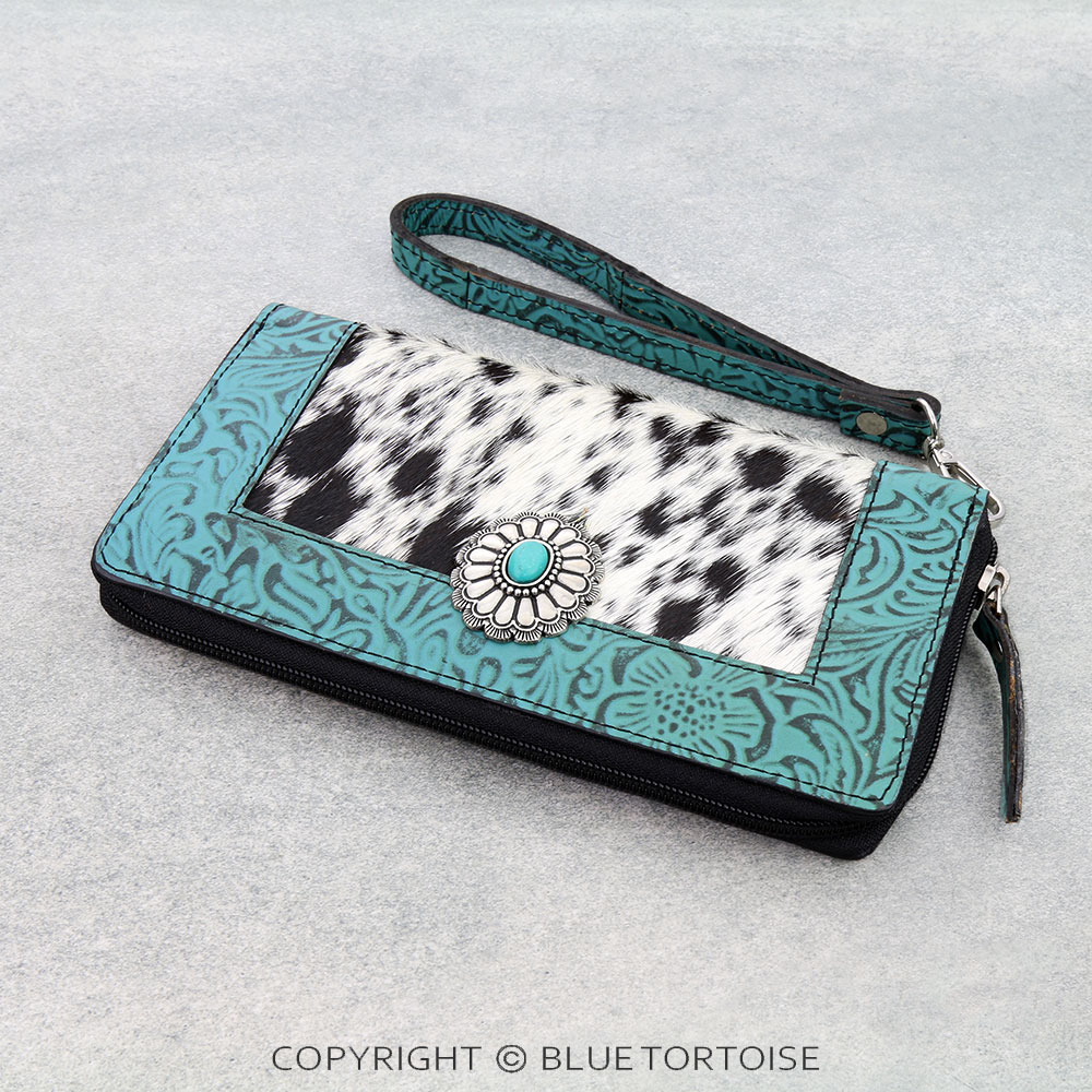 Western Cowhide Clutch - Concho