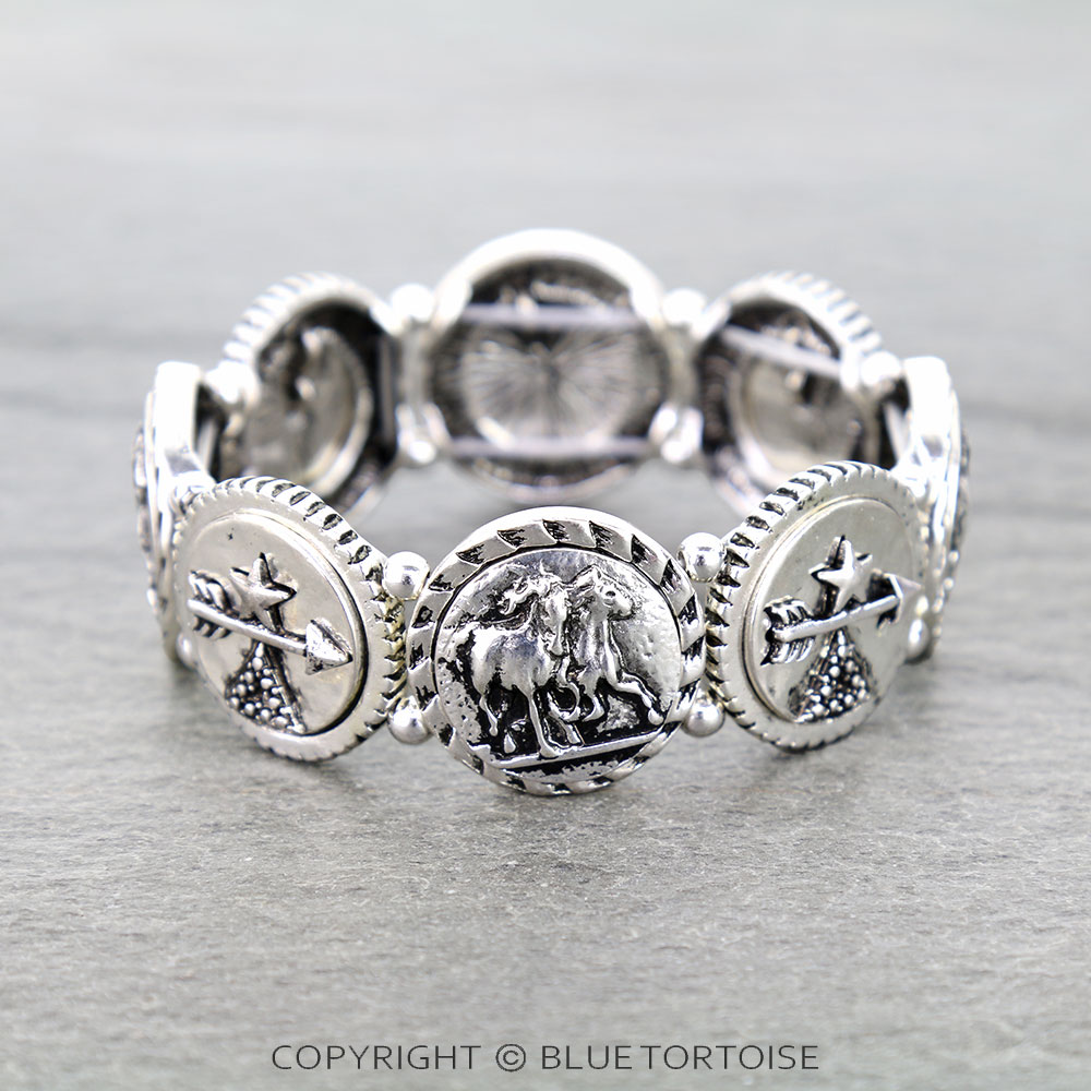 Western Style Coin Stretch Bracelet