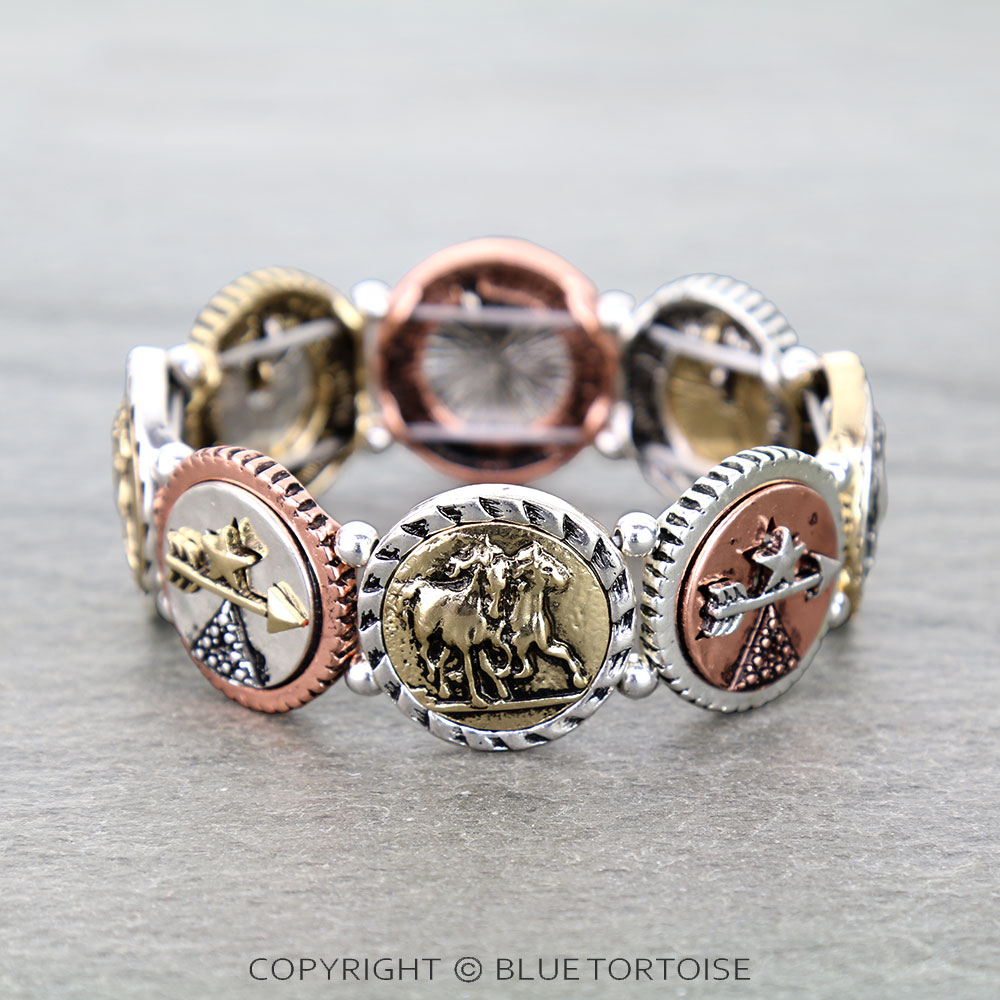 Western Style Coin Stretch Bracelet