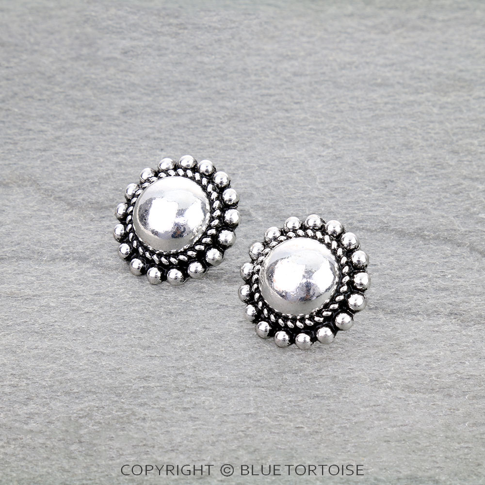 Western Ball TXR Concho Stud Earrings