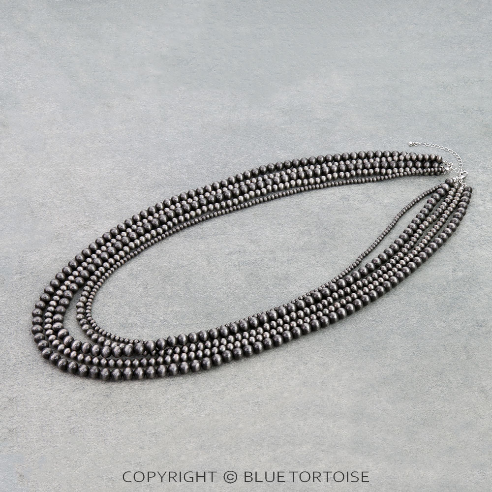 5 Layered Navajo Style Pearl Necklace