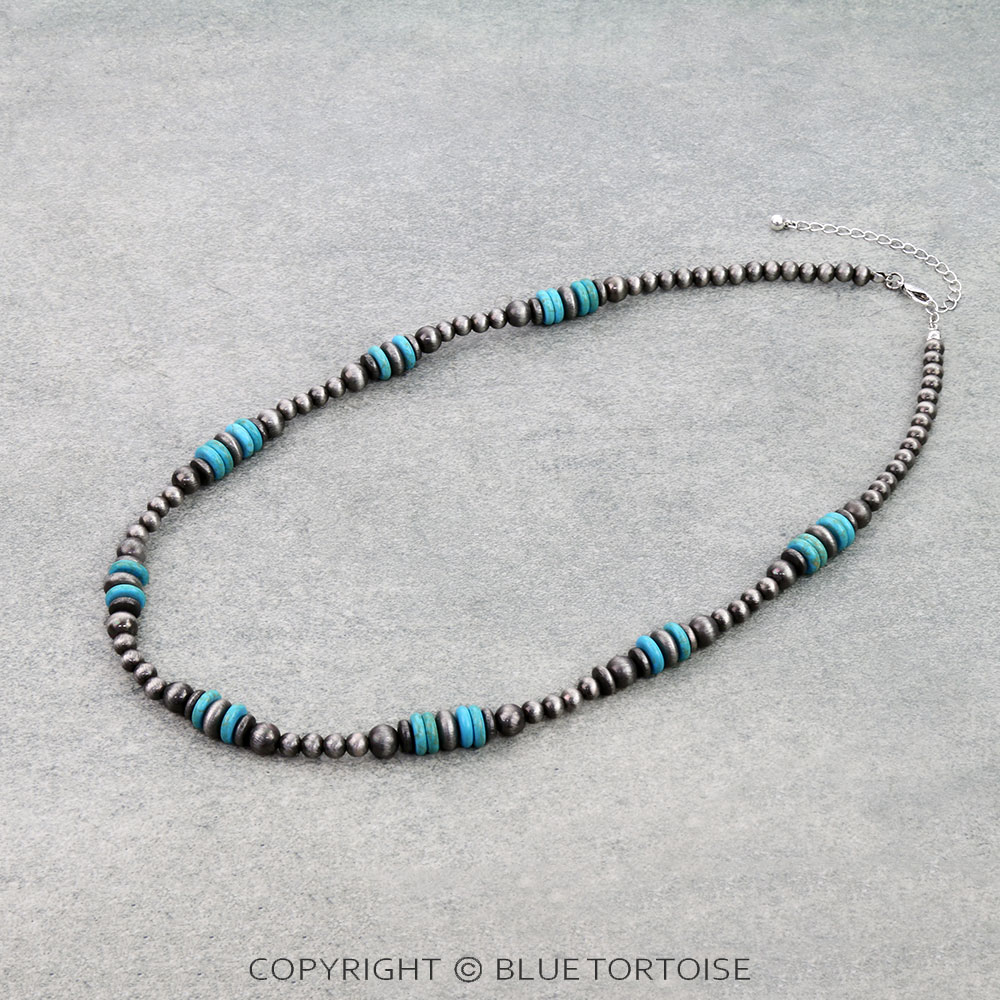 Navajo Style Pearl & Bead Necklace