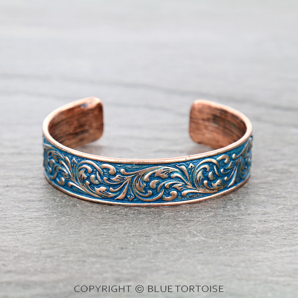Western Floral Filigree Pattern Cuff Bracelet