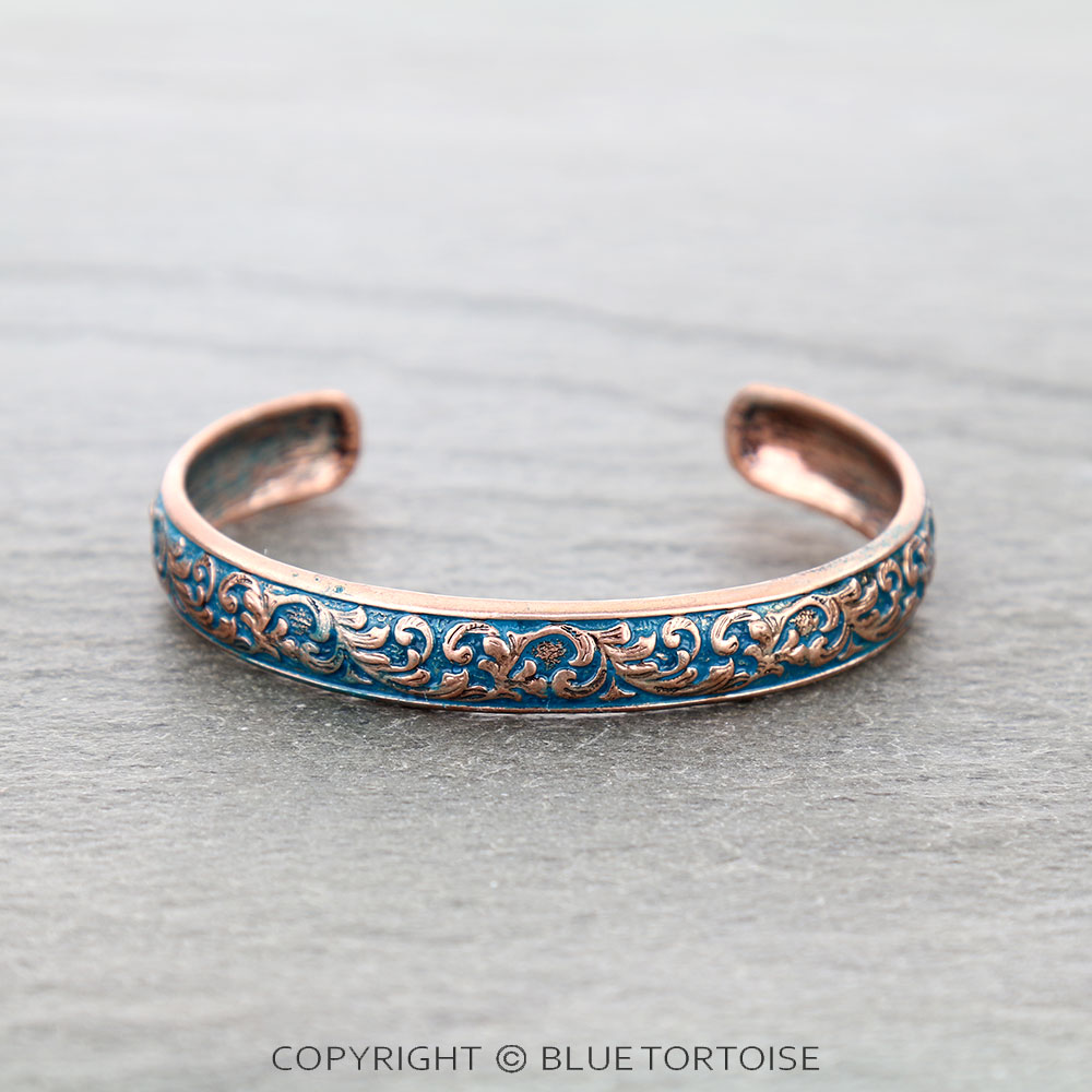 Western Floral Filigree Pattern Cuff Bracelet