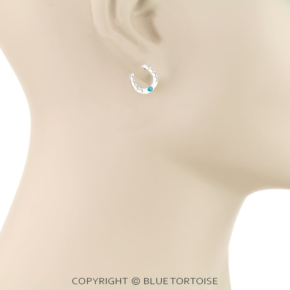 Western Horseshoe Stud Earrings - Image 2