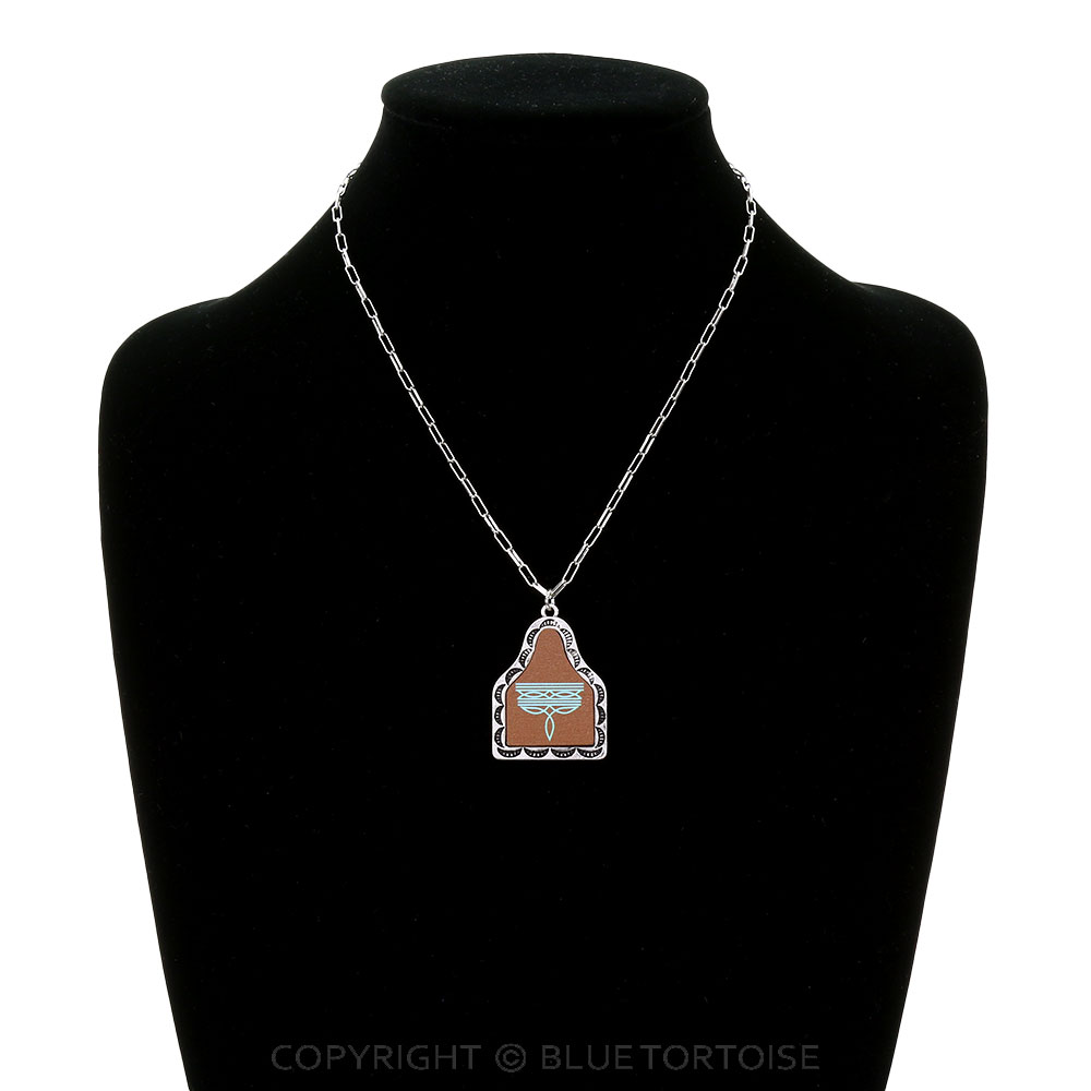 Western Boot Stitch Ear Tag Necklace - Image 2