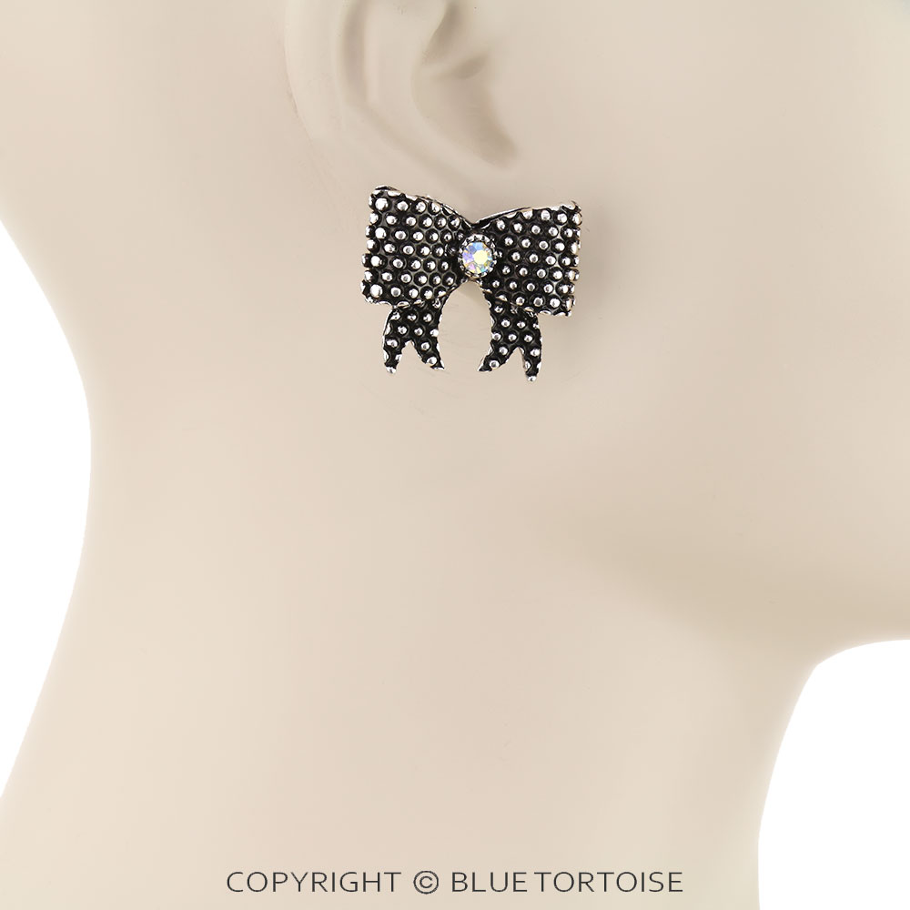 Western Bow Dot Bubble Stud Earrings - Image 2