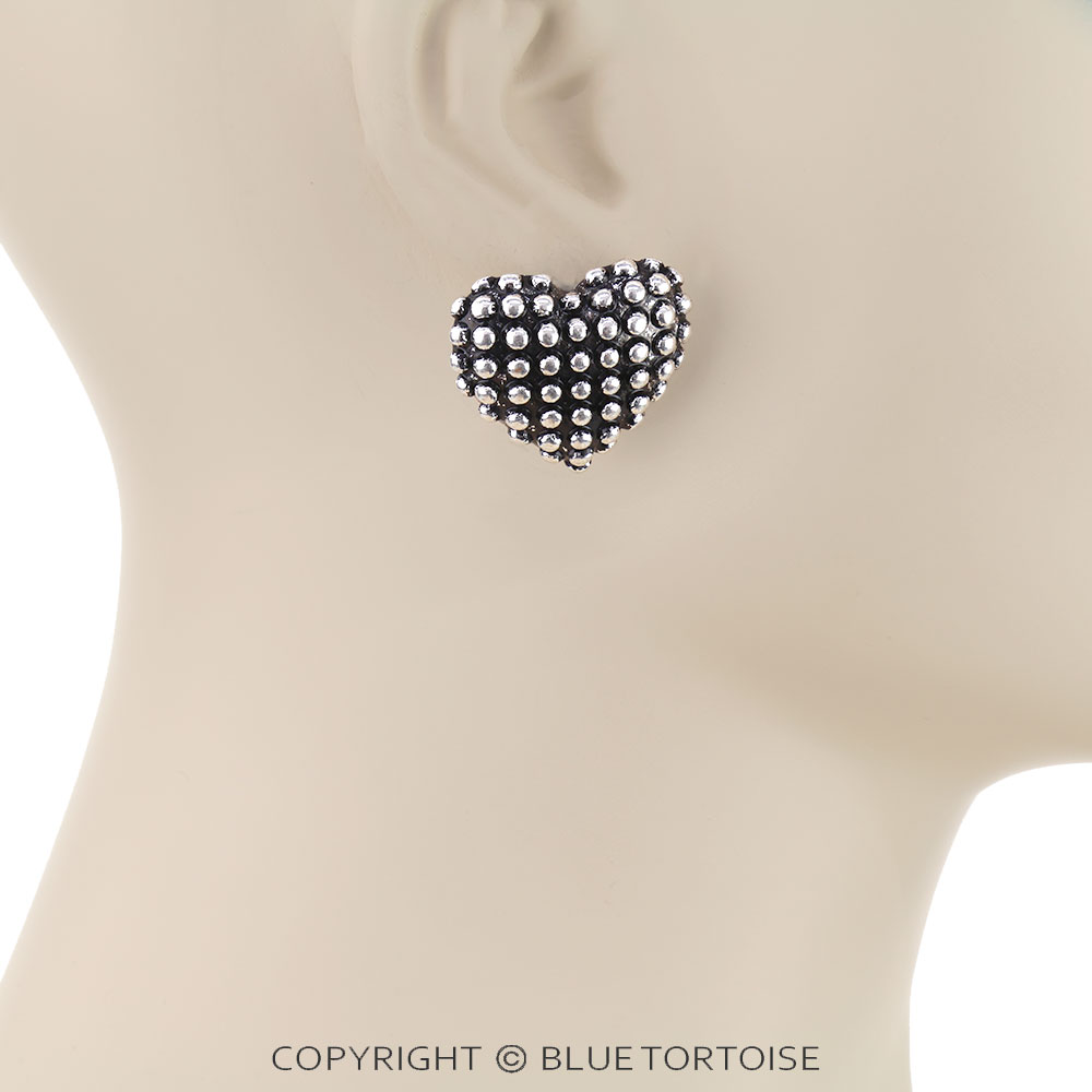 Western Heart Dot Bubble Stud Earrings - Image 2