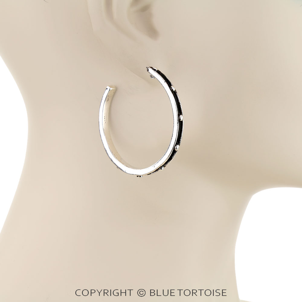 1.75" Western Bubble Hoop Earrings - Image 2