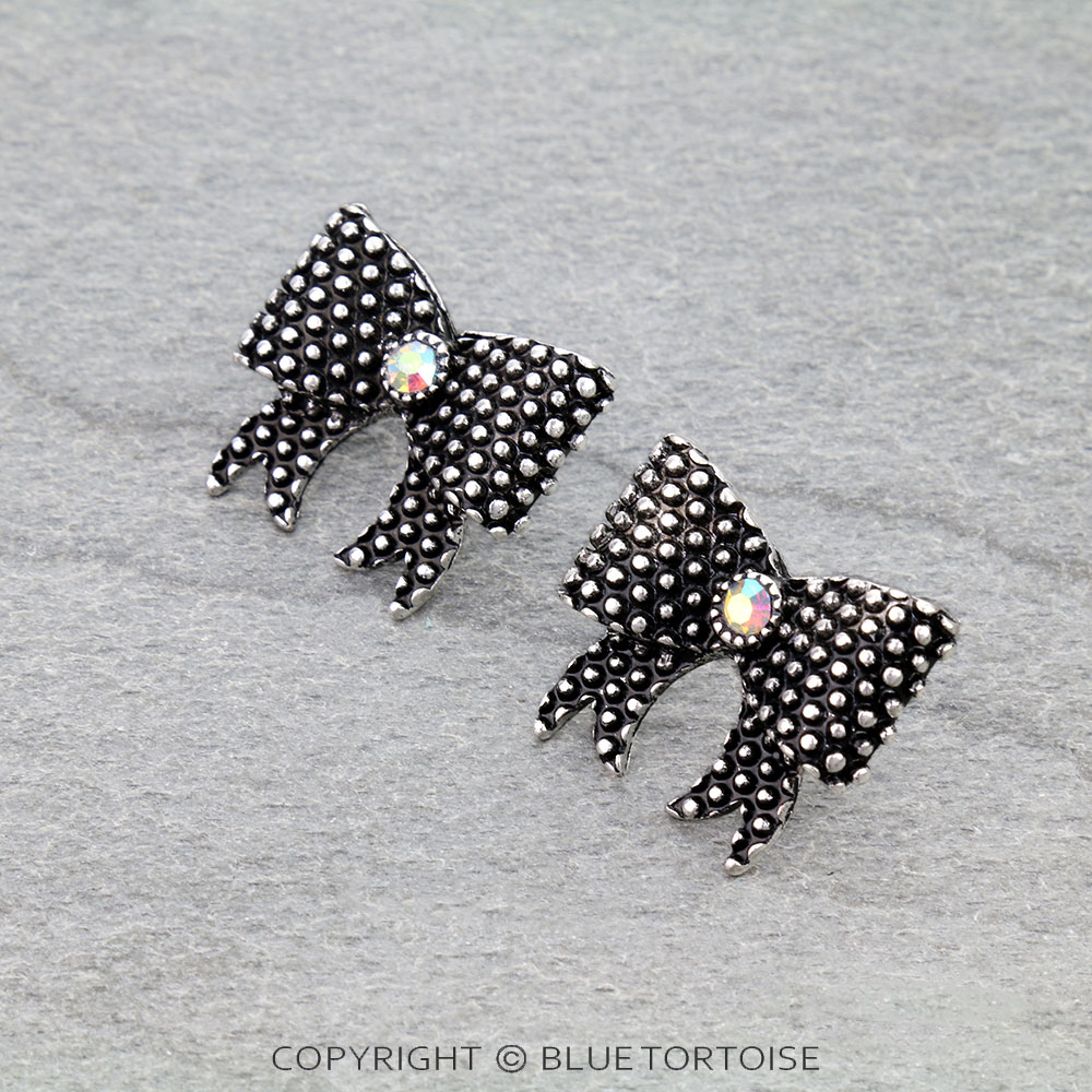 Western Bow Dot Bubble Stud Earrings