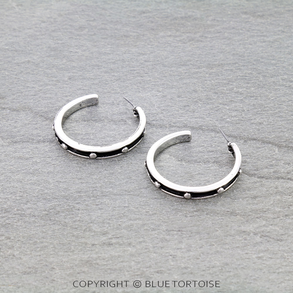 1.25" Western Bubble Hoop Earrings