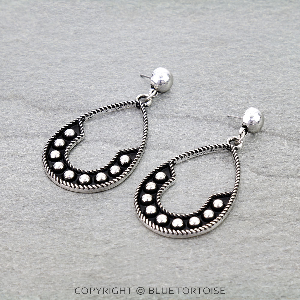Western Teardrop Bubble Stud Earrings