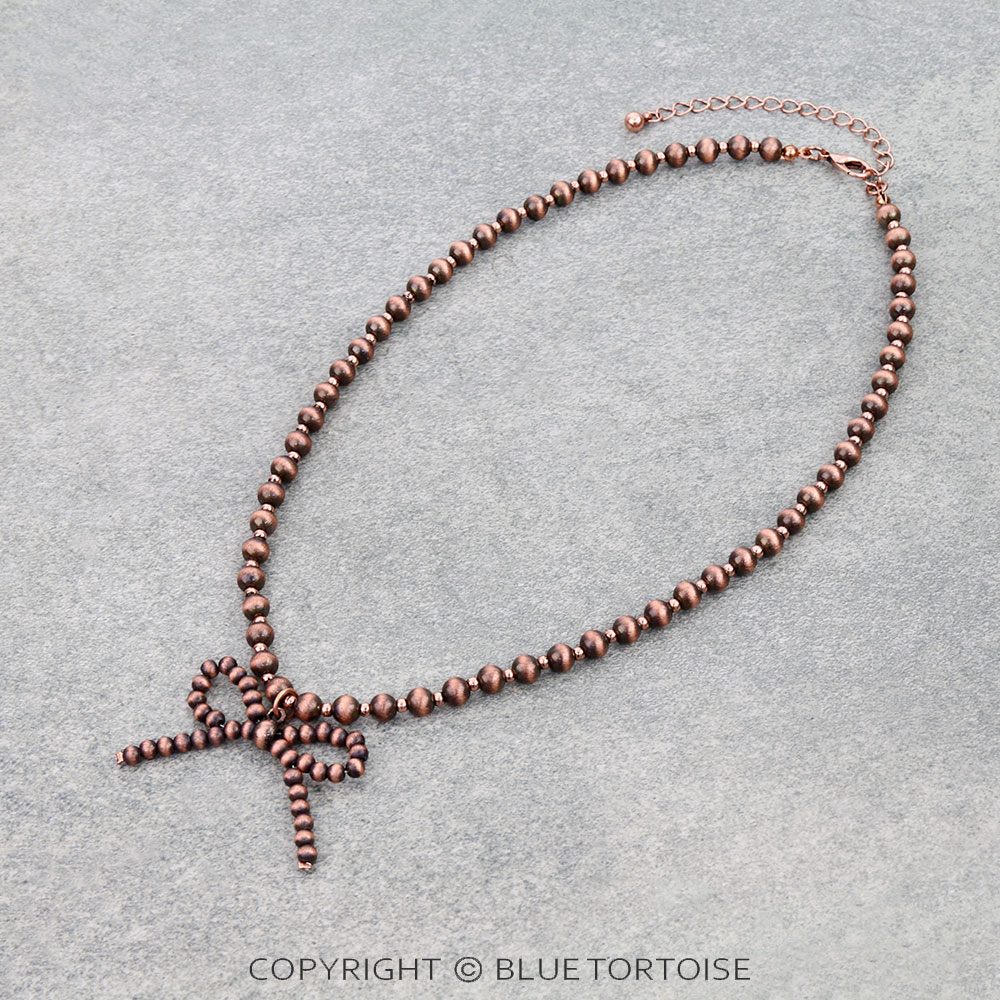Navajo Style Pearl Bow Necklace