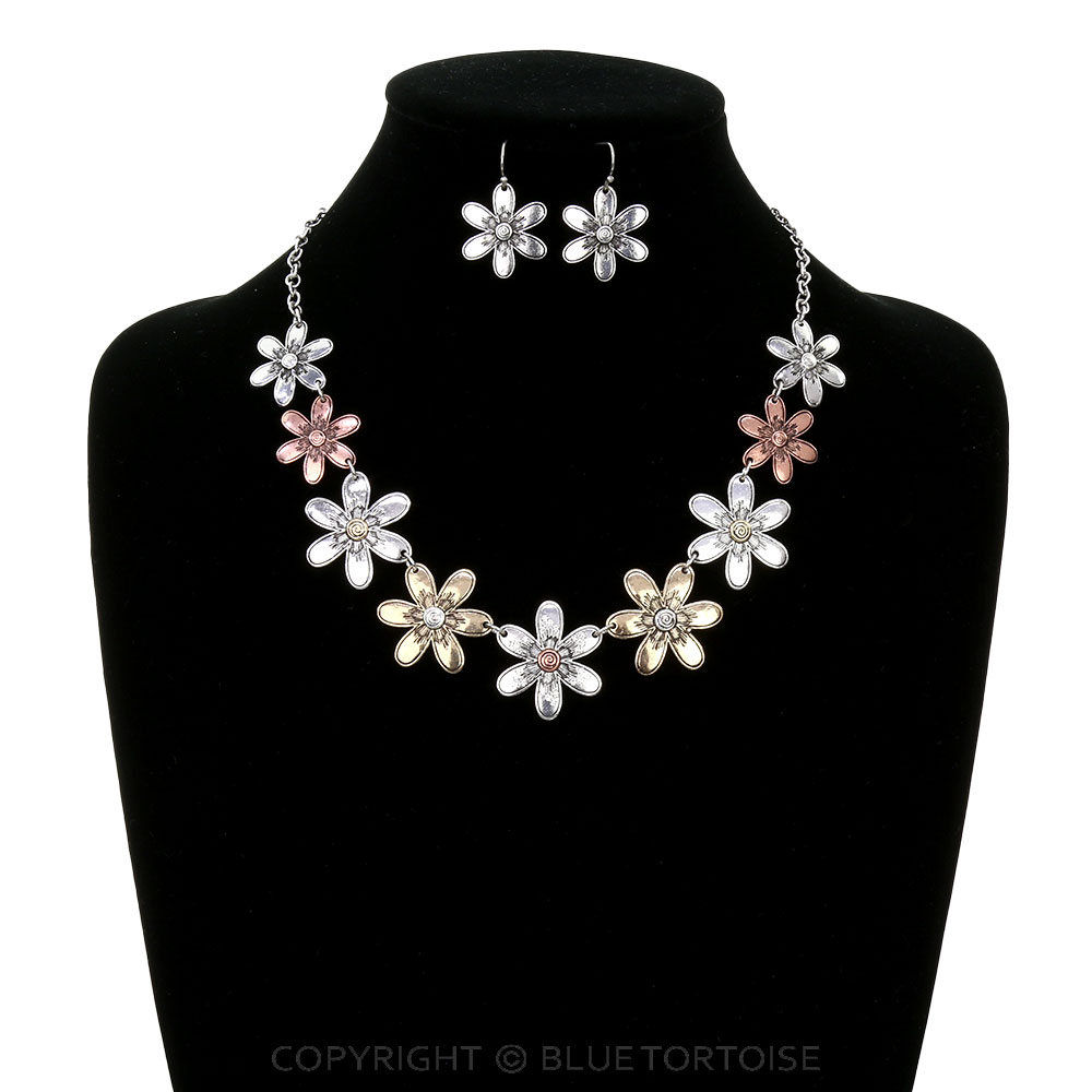 Western Flower Statement Necklace Set - Image 2