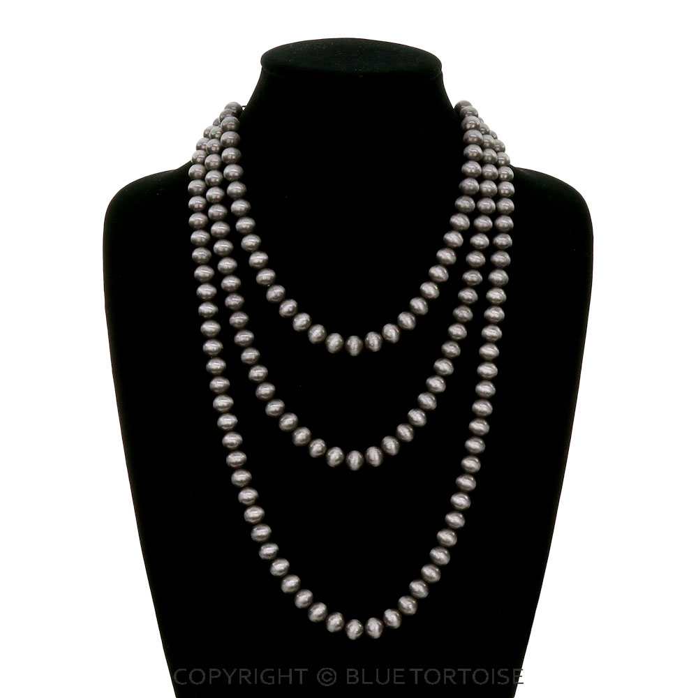 Western Multi Layered Navajo Style Pearl Necklace - Image 2