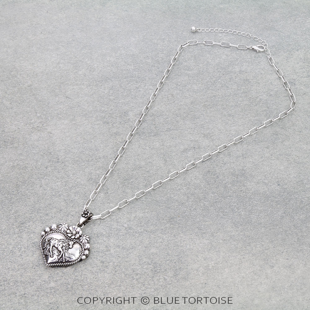 Western Horse Heart Necklace