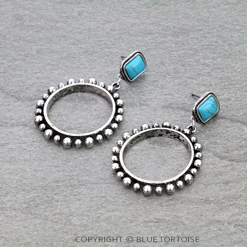 Western Ball TXR Round Stud Earrings