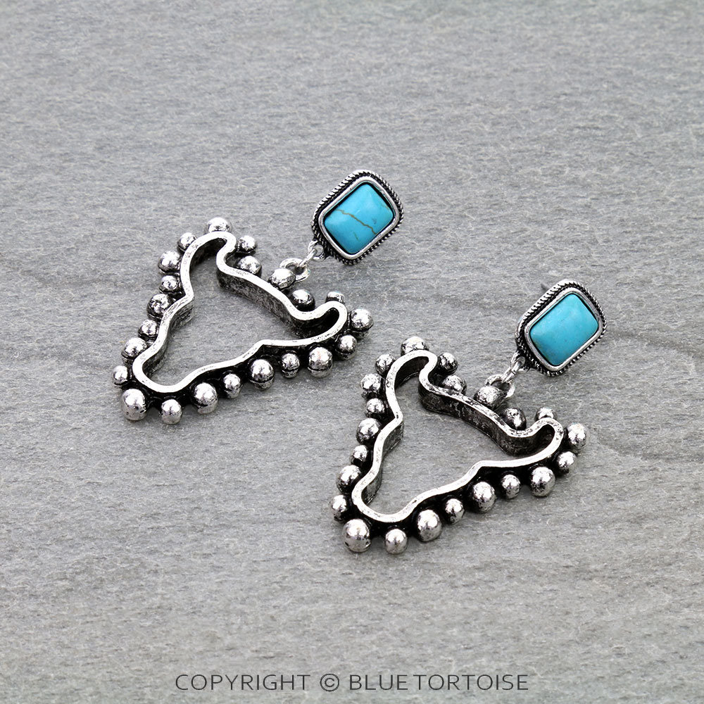 Western Ball TXR Steer Cow Stud Earrings