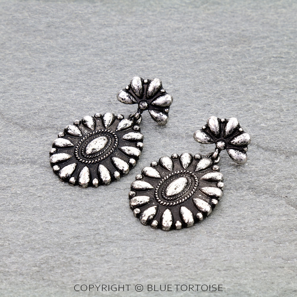 Western Concho Stud Earrings