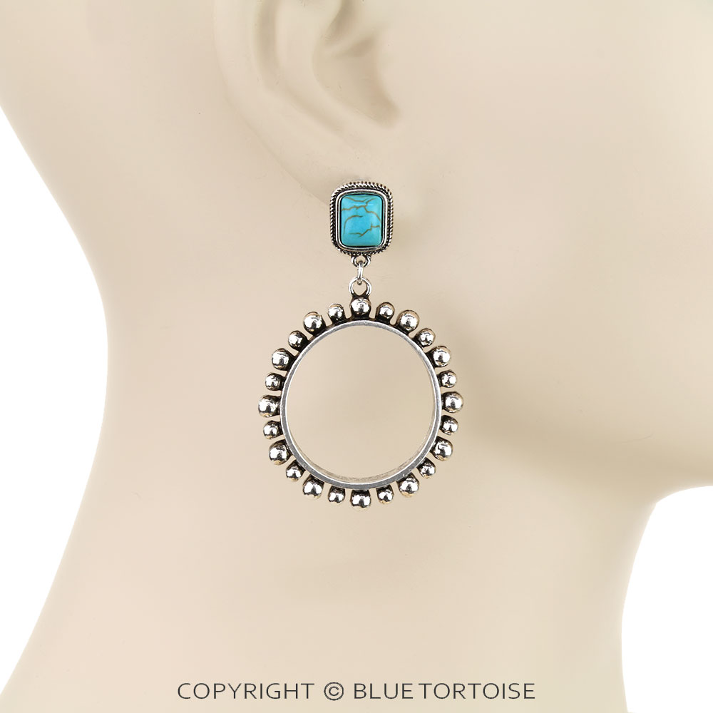 Western Ball TXR Round Stud Earrings - Image 2