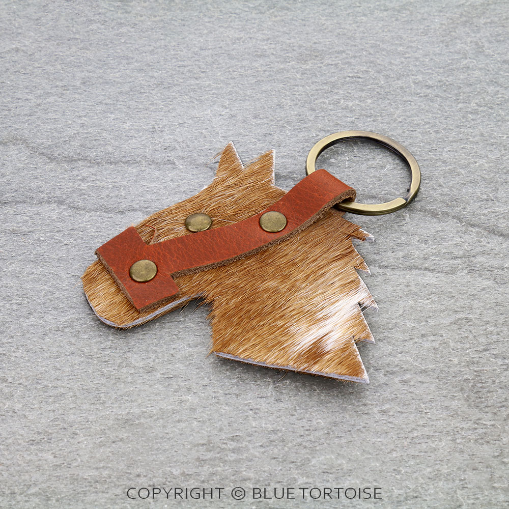 Western Horse Cowhide Genuine Leather Keychain