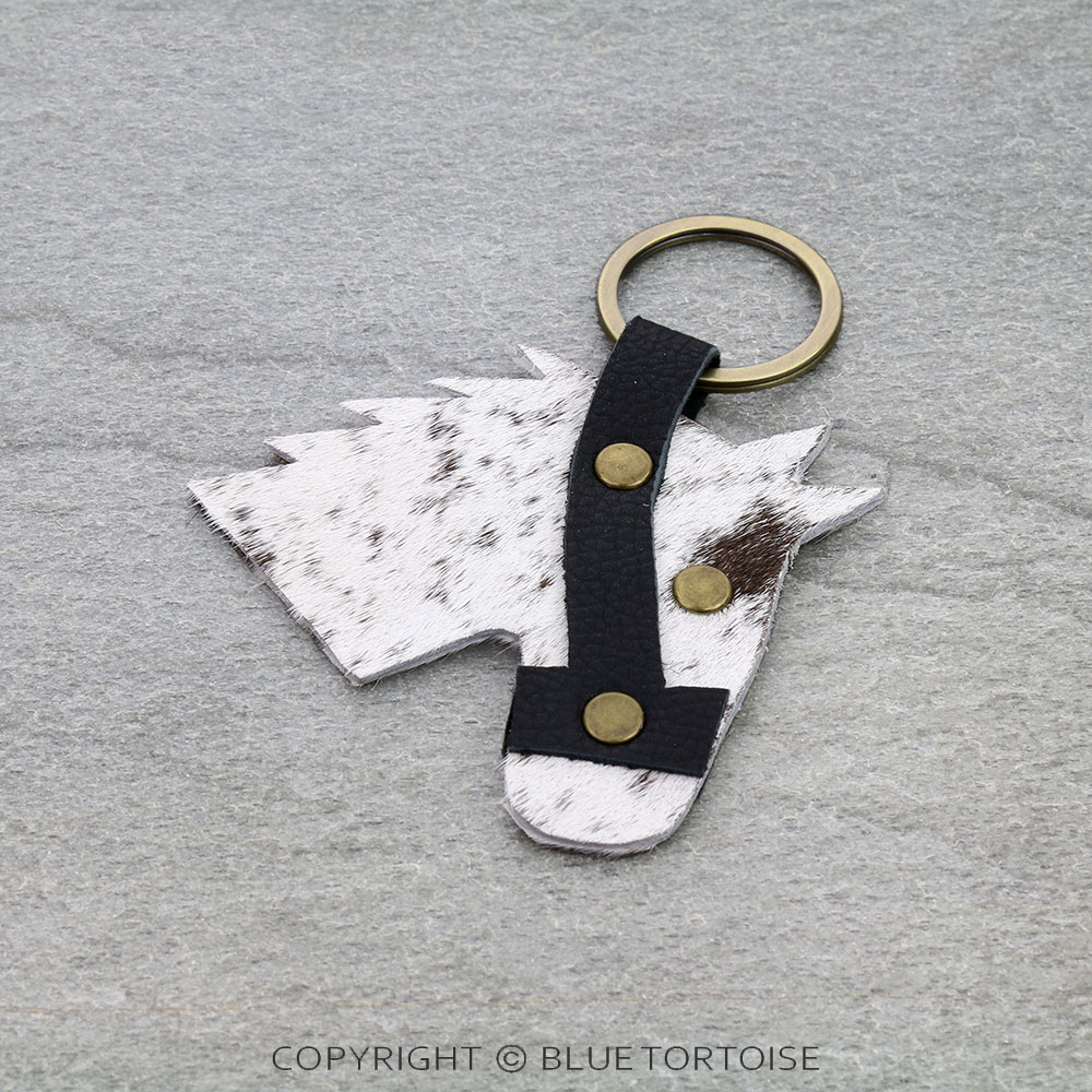 Western Horse Cowhide Genuine Leather Keychain - Image 2