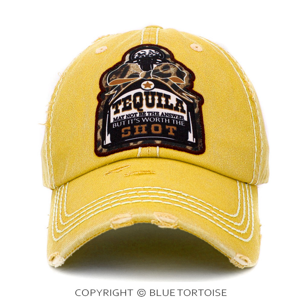 "TEQUILA SHOT" Washed Vintage Ballcap