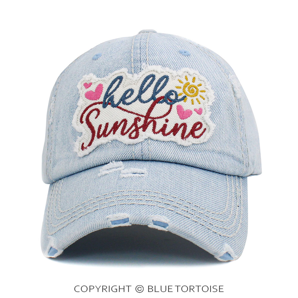 "Hello Sunshine" Washed Vintage Ballcap