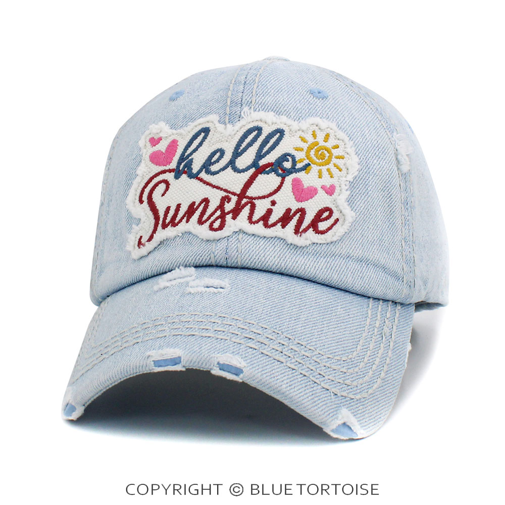 "Hello Sunshine" Washed Vintage Ballcap - Image 2