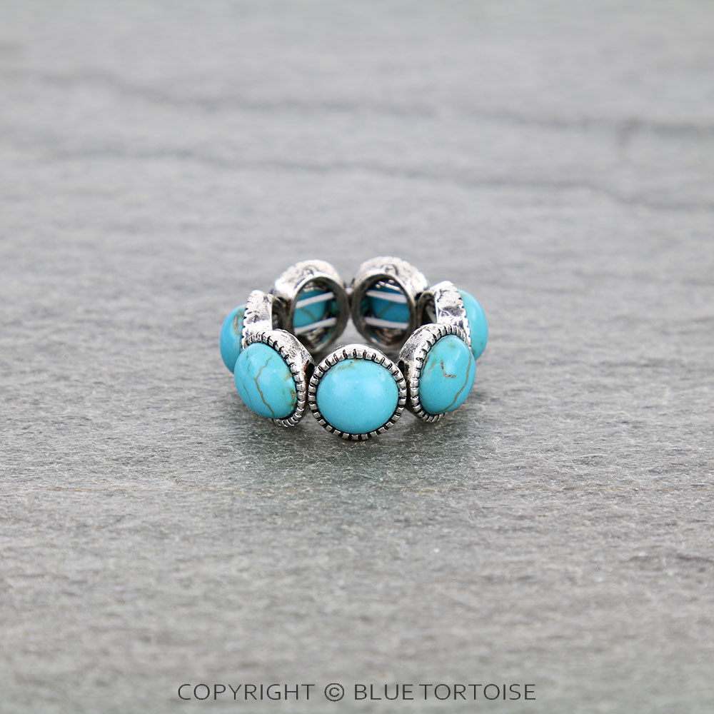 Western Ball Stone Stretch Ring