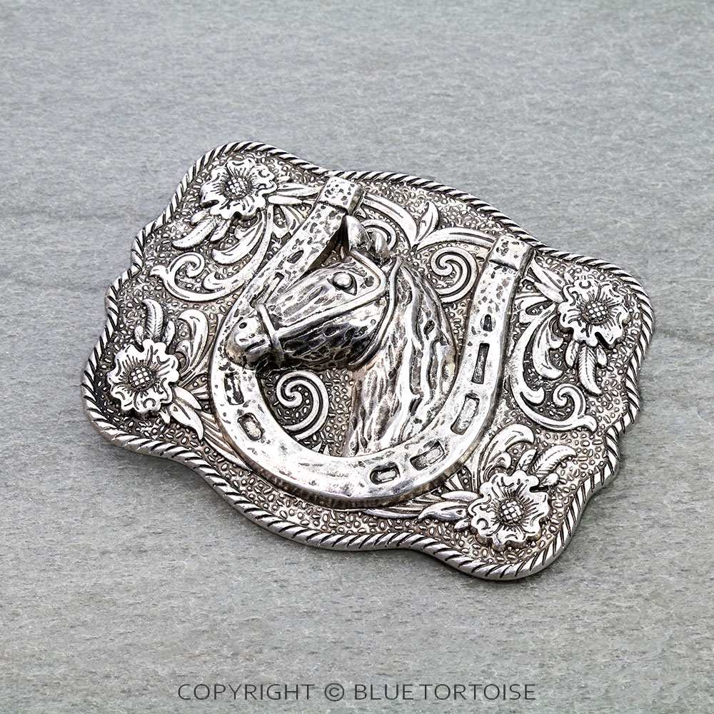 Western Horse Belt Buckle