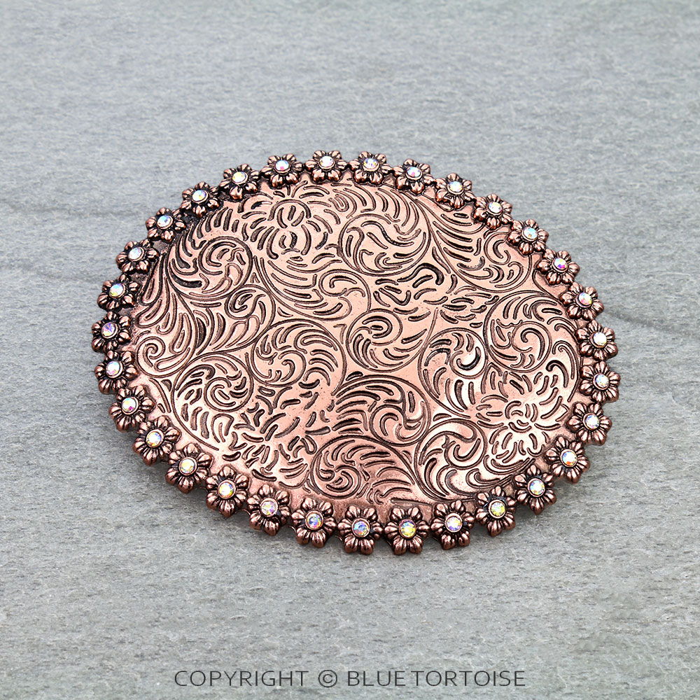 Western Flower TXR Filigree Belt Buckle