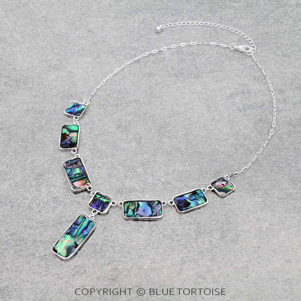 Abalone Resin Rectangle Necklace