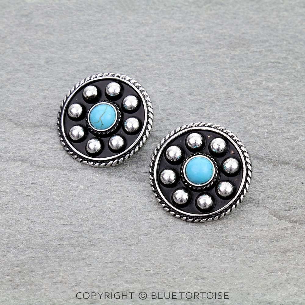 Western Ball TXR Bullet Stud Earrings