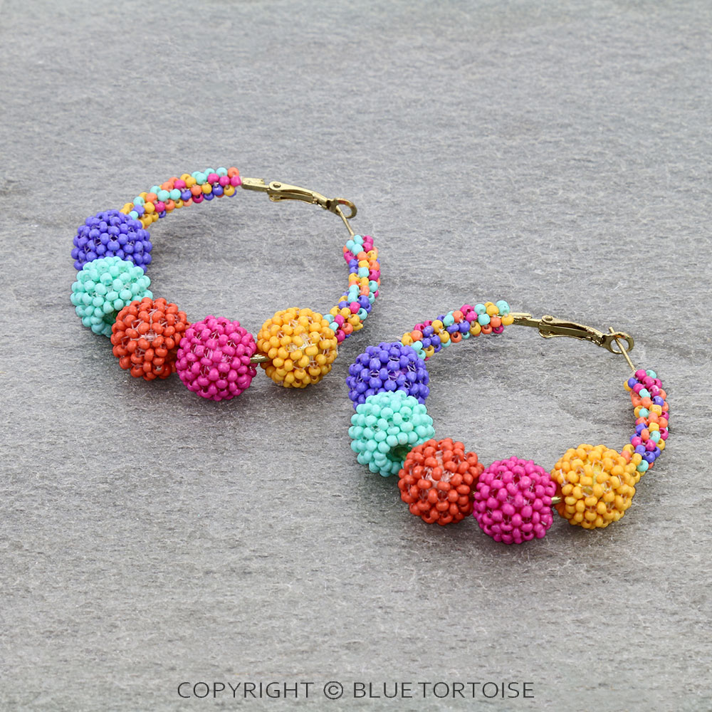 Seed Bead Hoop Earrings