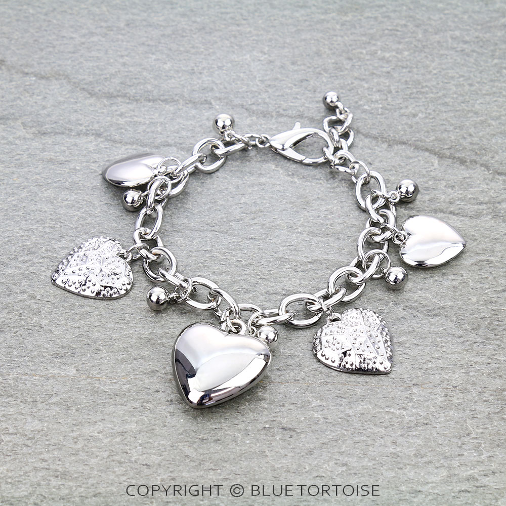 Heart Charm Link Bracelet