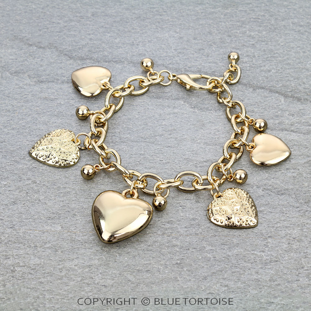 Heart Charm Link Bracelet