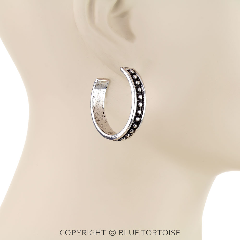1.25" Western Bubble Hoop Earrings - Image 2