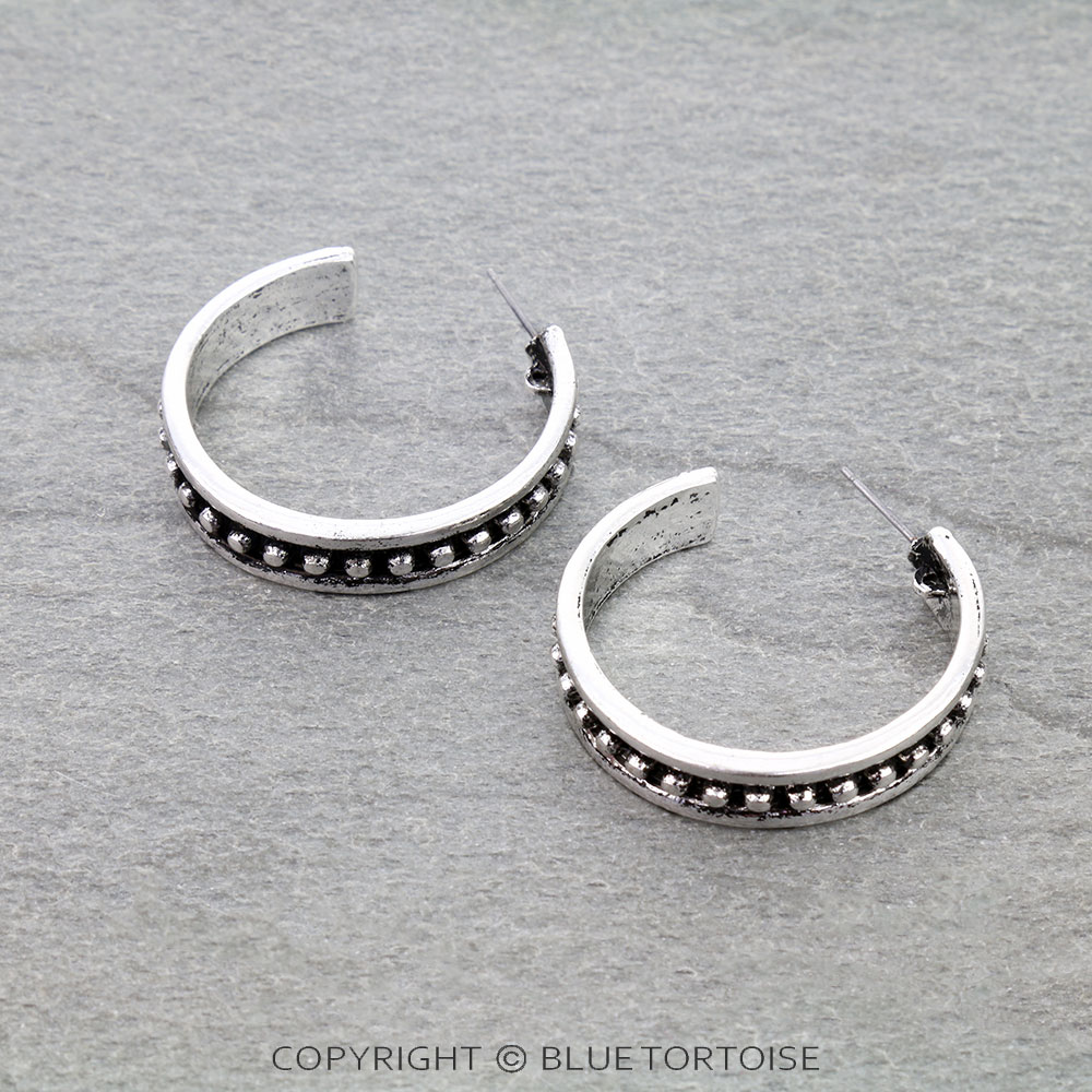 1.25" Western Bubble Hoop Earrings